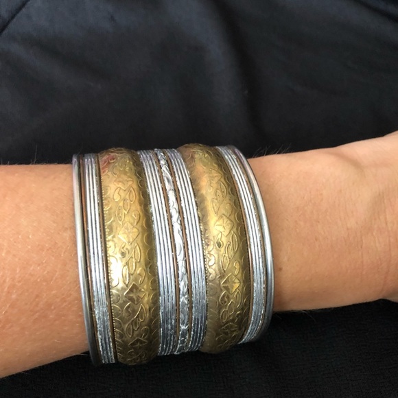 Gold and Silver Cuff Bracelet - Picture 4 of 4